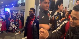 Hinchas recibieron a la Selección Peruana en Montevideo