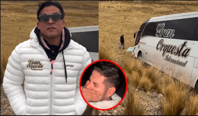 Bus de Christian Domínguez se despista en Pisco