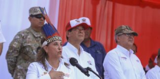 Dina Boluarte llegó a Cinería