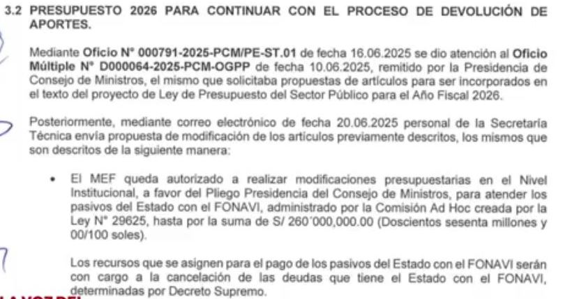 Fonavi - Presupuesto 2026