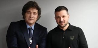 Javier Milei y Volodímir Zelenski