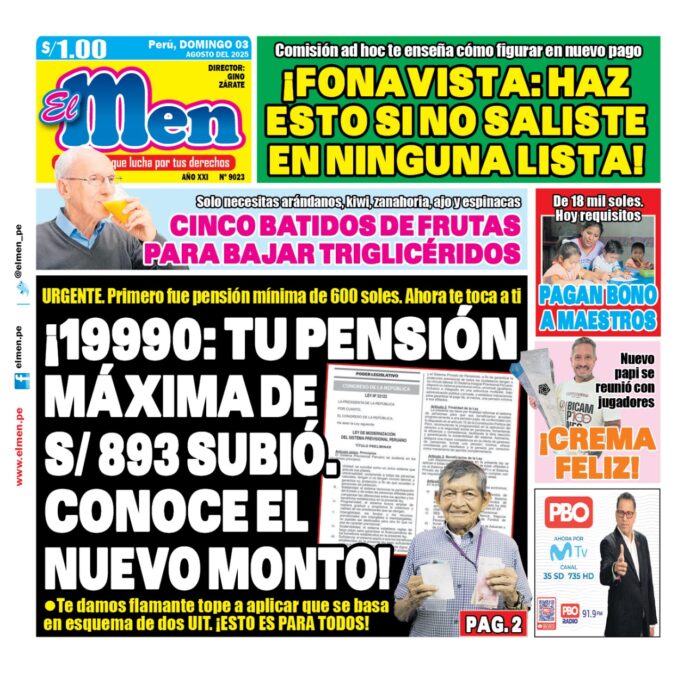 Portada Diario El Men (03/08/2025)