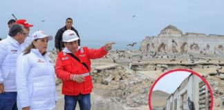 Dina Boluarte chequeó construcción de penal en El Frontón