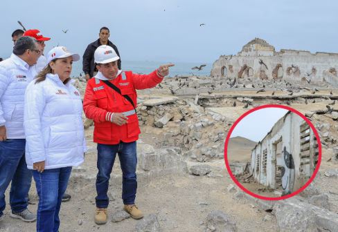 Dina Boluarte chequeó construcción de penal en El Frontón Dina Boluarte chequeó construcción de penal en El Frontón