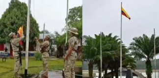 Izaron bandera colombiana en Loreto