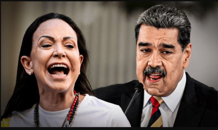 María Corina Machado grita ‘narcoterrorista’ a Maduro