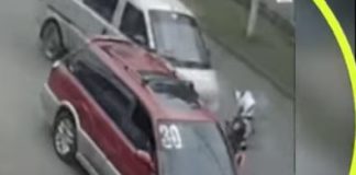 Miniván embistió a policía en Los Olivos