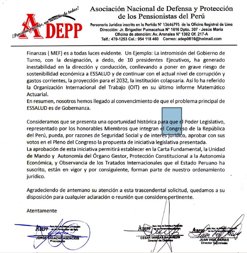 Oficio N° 045 -ADEPP -2025