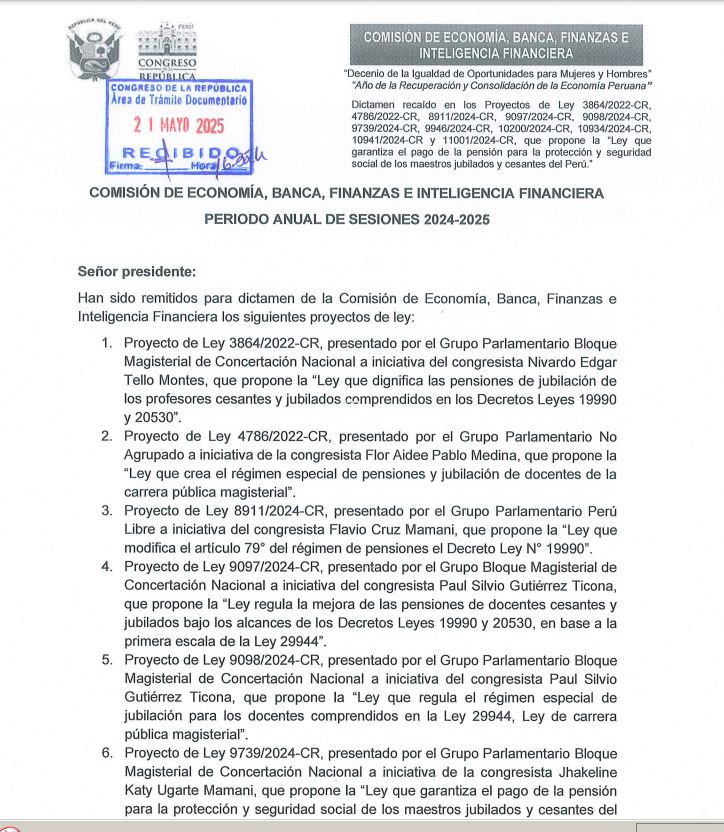 Proyecto de ley 3864:2022-CR