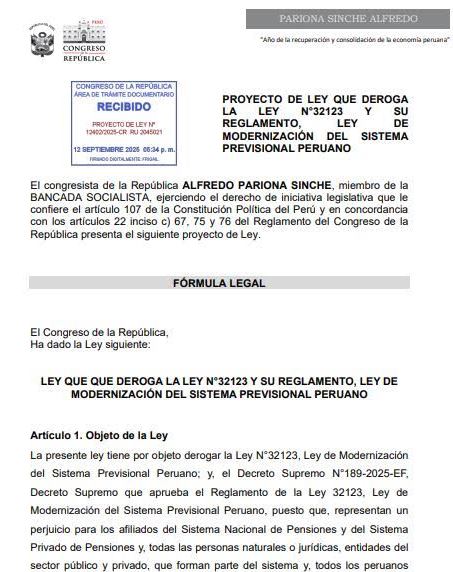 Proyecto de Ley 12402-2025-CR