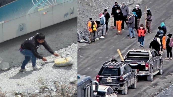 Camioneta de trabajadores de Antamina es apedreada por comuneros Camioneta de trabajadores de Antamina es apedreada por comuneros