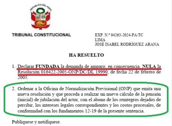 Fallo obliga a órgano previsional a cubrir montos no pagados por años de José Isabel Rodríguez Arana