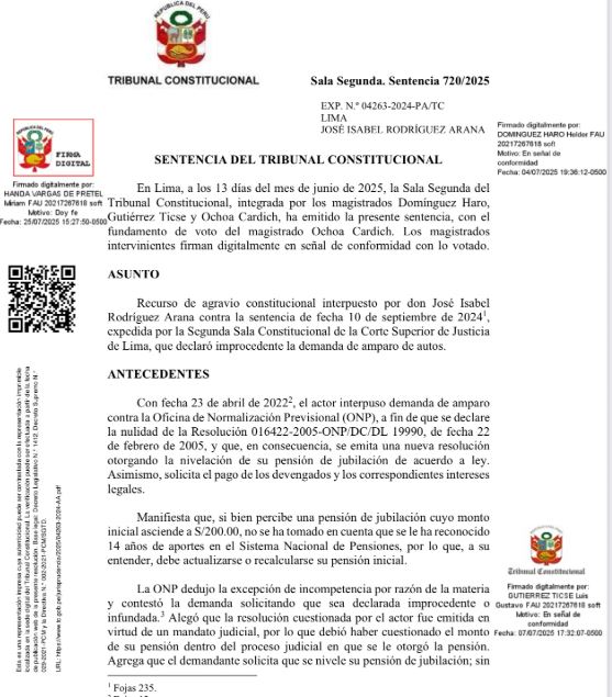 Fallo obliga a órgano previsional a cubrir montos no pagados por años de José Isabel Rodríguez Arana