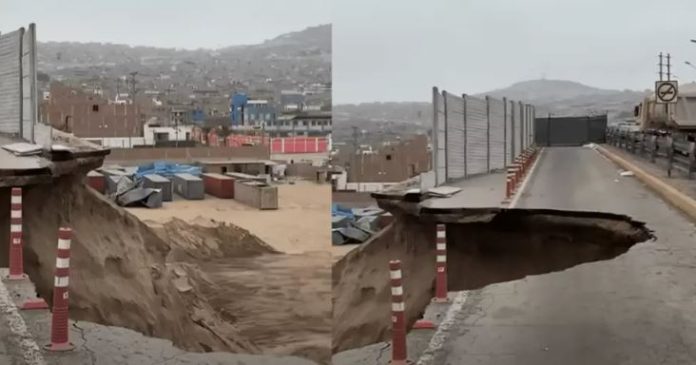 Enorme forado inhabilita avenida Néstor Gambetta Enorme forado inhabilita avenida Néstor Gambetta