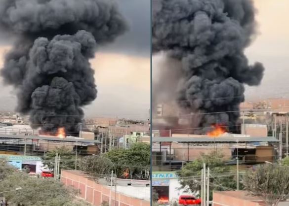 Incendio consumió almacén en San Juan de Lurigancho Incendio consumió almacén en San Juan de Lurigancho