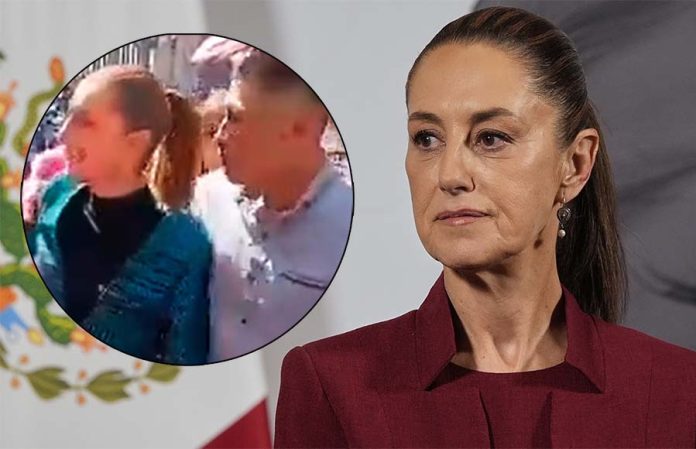 Mañoso besa y toca a presi Claudia Sheinbaum