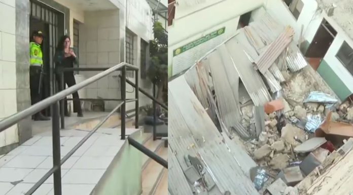 Se derrumba techo en comisaría de El Agustino Se derrumba techo en comisaría de El Agustino