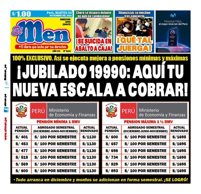 Portada Diario El Men (04/11/2025)