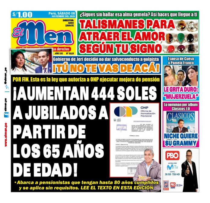 Portada Diario El Men (08/11/2025) Portada Diario El Men (08/11/2025)