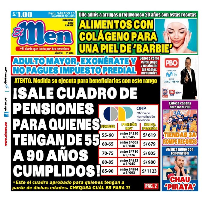 Portada Diario El Men (15/11/2025)
