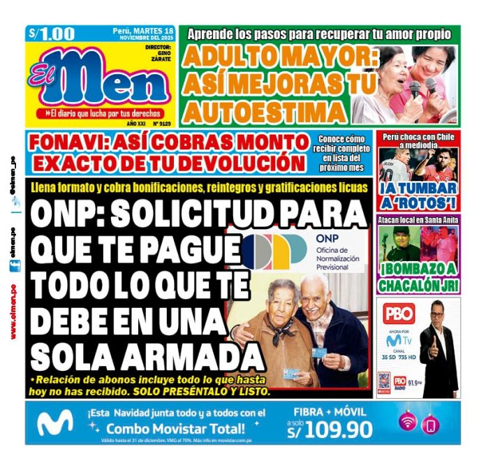 Portada Diario El Men (18/11/2025)
