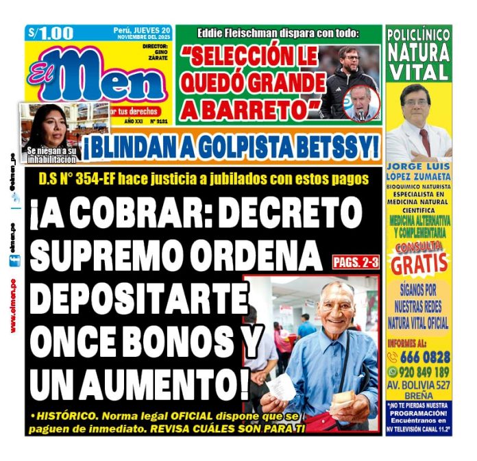 Portada Diario El Men (20/11/2025)