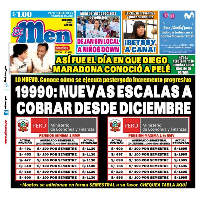 Portada Diario El Men (22/11/2025)