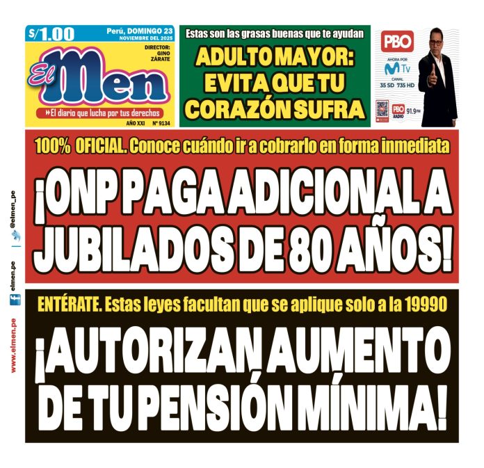 Portada Diario El Men (23/11/2025)