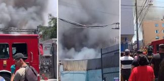 Incendio consume almacén clandestino en La Victoria