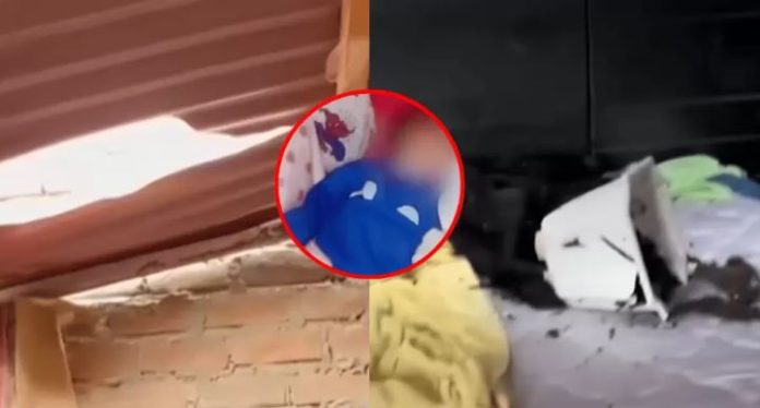 Macetero casi mata a bebé