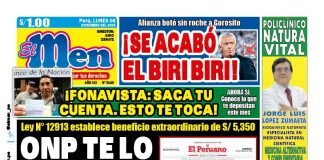 Portada Diario El Men (8/12/2025)