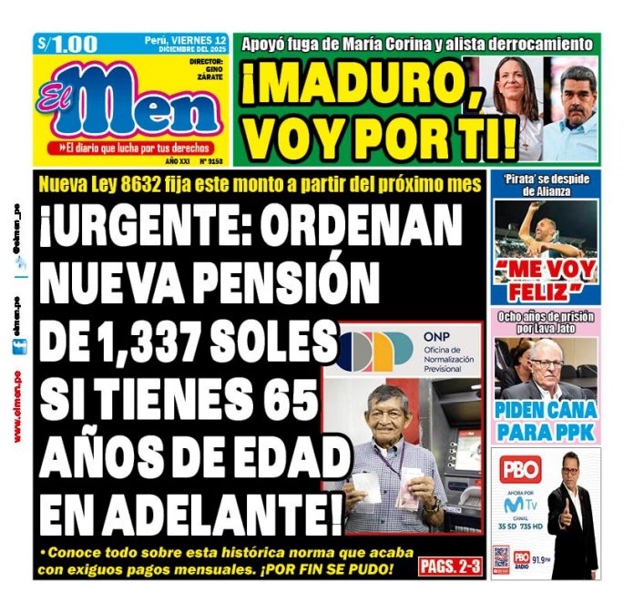 Portada Diario El Men (12/12/2025)