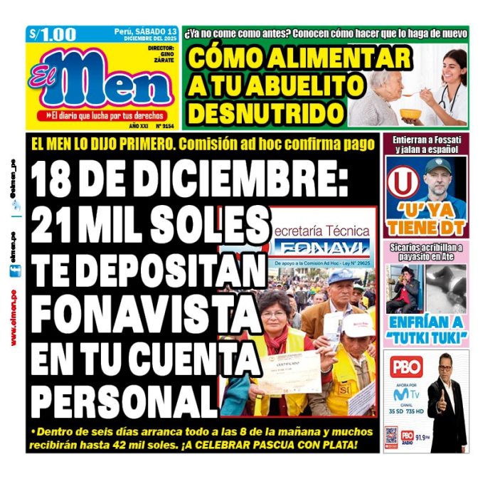 Portada Diario El Men (13/12/2025)