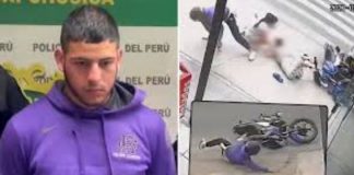 Huía a balazos y arrolló a familia