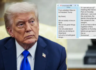 Se agarran por Groenlandia por mensajes y lo muestran