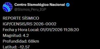 Sismo de 4.2 en el primer día del 2026