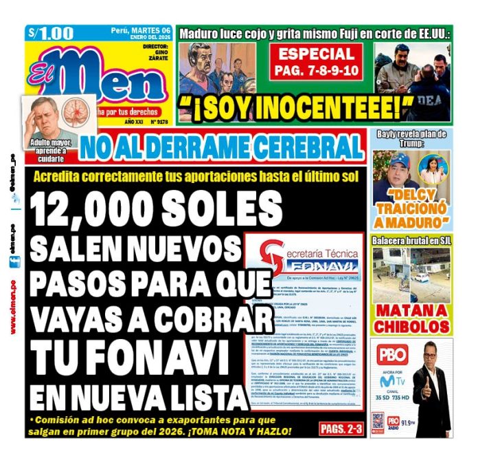 Portada Diario El Men (6/1/2026)
