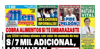 Portada Diario El Men (19/1/2026)
