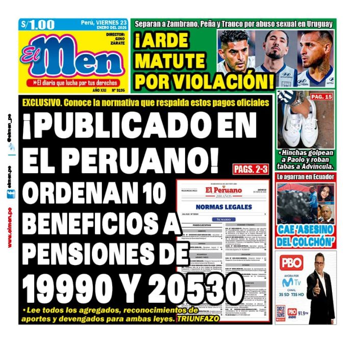 Portada Diario El Men (23/1/2026)