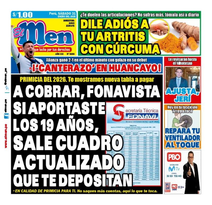 Portada Diario El Men (31/1/2026)