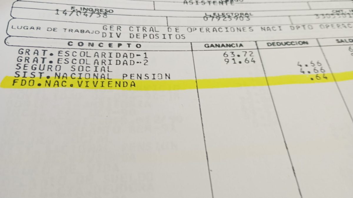 Boleta descuento por Fonavi