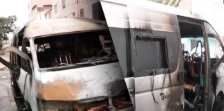 Bombazo calcina combi en el Callao