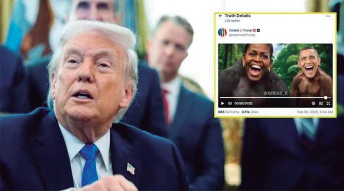 Donald Trump, com­partió en su plataforma Truth Social un vídeo que representa al expresidente Barack Obama y a su mujer, Michelle