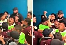 Se ‘agarraron’ con hinchas celestes Mientras los jugadores de la ‘U’ caminaban tratando de aguantar su bronca por el empate, un grupo de seguidores celestes empezó a gritarles “gallinas”