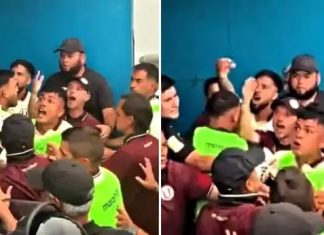 Mientras los jugadores de la ‘U’ caminaban tratando de aguantar su bronca por el empate, un grupo de seguidores celestes empezó a gritarles “gallinas”