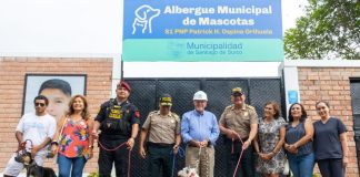 Rindien homenaje póstumo al suboficial de primera PNP Patrick Ospina Orihuela en el Albergue Municipal de Mascotas, que desde hoy lleva su nombre