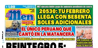 Portada Diario El Men (7/2/2026) Portada Diario El Men (7/2/2026)