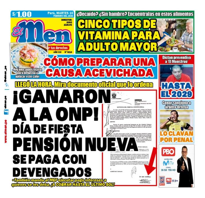 Portada Diario El Men (10/2/2026)