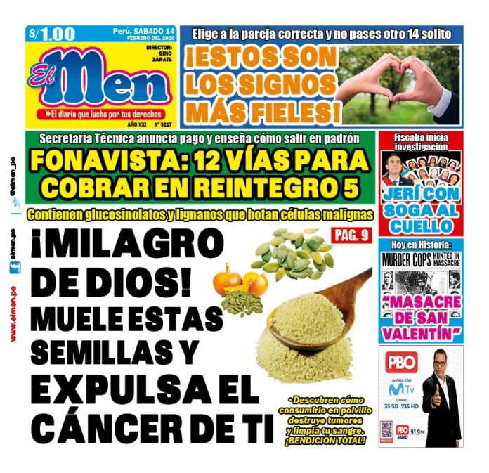 Portada Diario El Men (14/2/2026)
