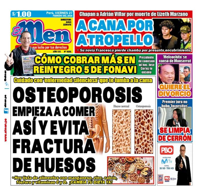 Portada Diario El Men (27/2/2026) Portada Diario El Men (27/2/2026)